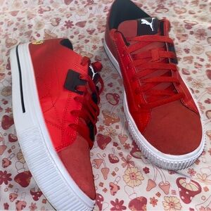 Puma Ferrari Red Low‑Top Sneakers – Women’s 7.5 – Suede Toe